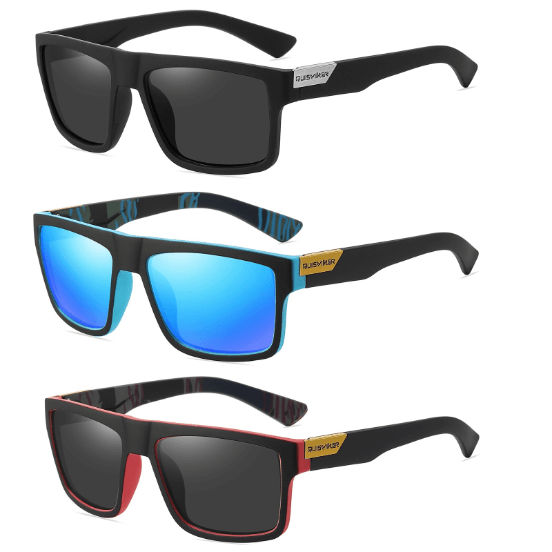 Óculos De Sol Esportivo Quisviker - Polarizado Com Proteção UV400 - Kit 3 Unid. - Olhar da Moda