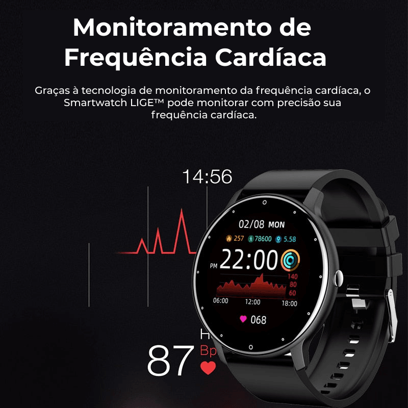 (Compre Agora com 30% de Desconto) Smartwatch LIGE™ 2021 - Relógio Inteligente Para Ajudar Na Sua Rotina - Olhar da Moda