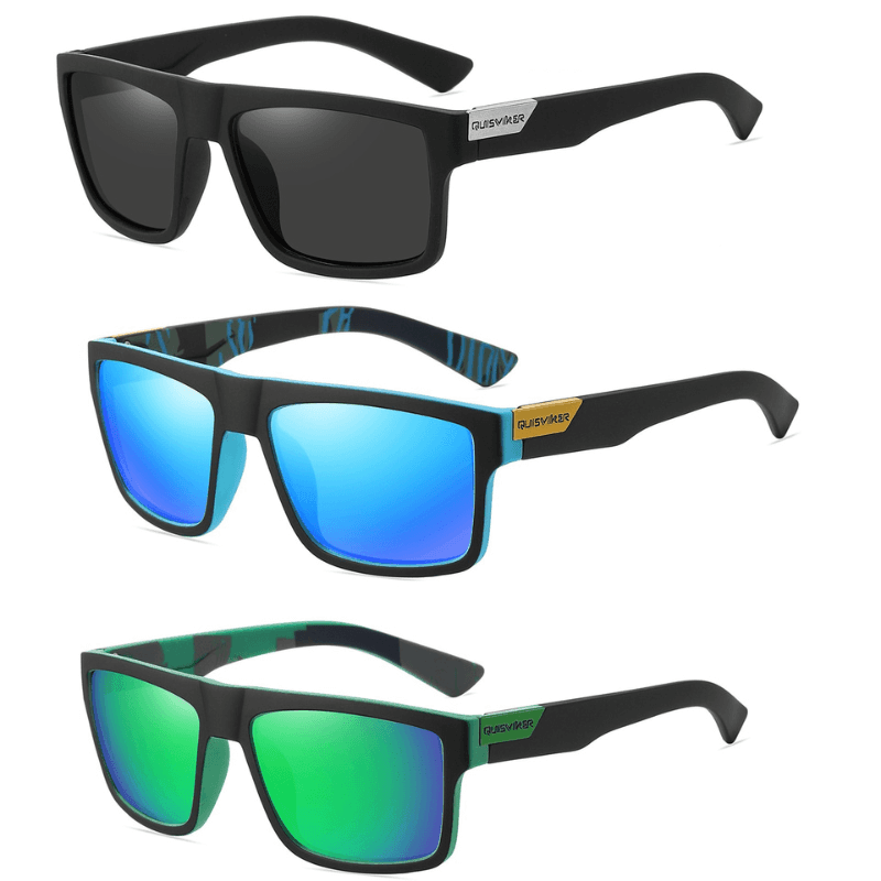 Óculos De Sol Esportivo Quisviker - Polarizado Com Proteção UV400 - Kit 3 Unid. - Olhar da Moda